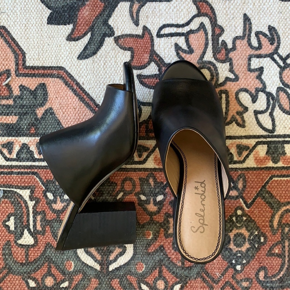 Splendid Black Leather Heels
